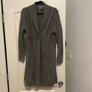 Aran crafts long cardigan/duster- 100% merino wool